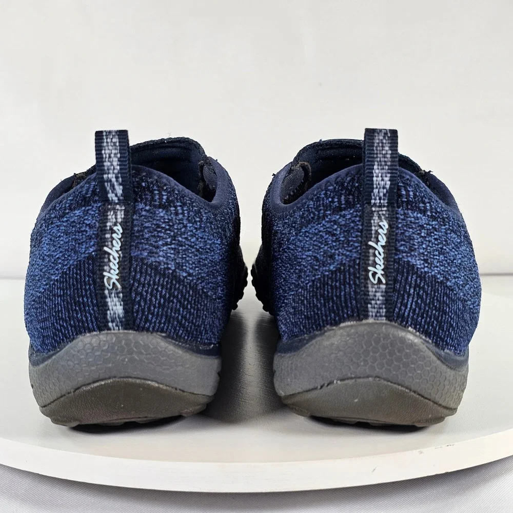 Skechers Relaxed Fit Empire Connections Navy Blue Slip‎ On Sneakers Womens 8.5